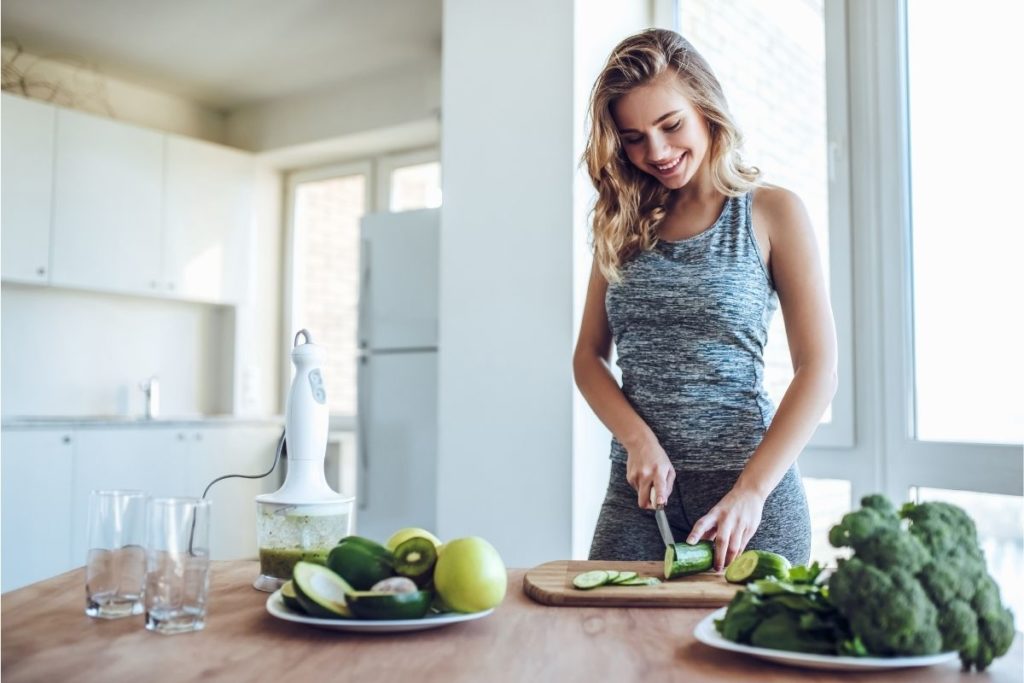 Woman Cutting Vegetables