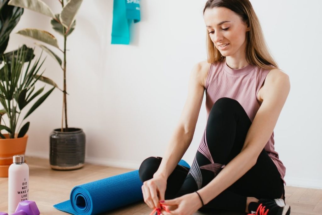 Woman Preparing to Exercise