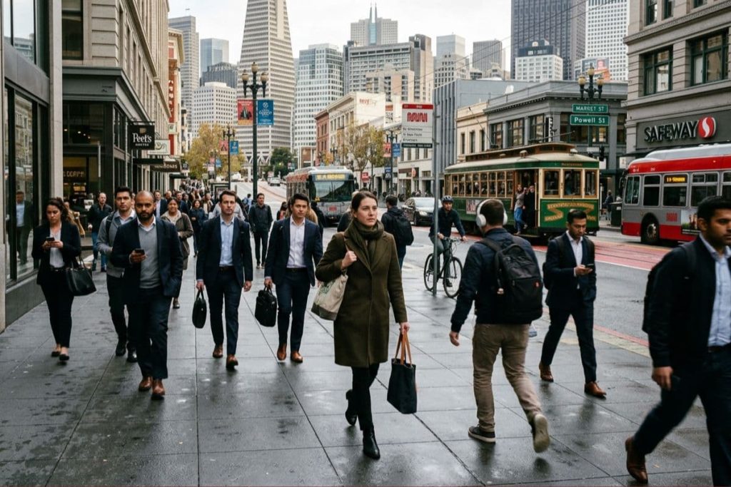 Commuting Pedestrians in San Fransisco