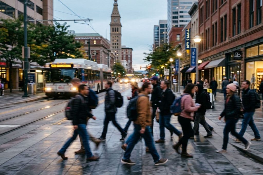 People Walking in Denver Colorado