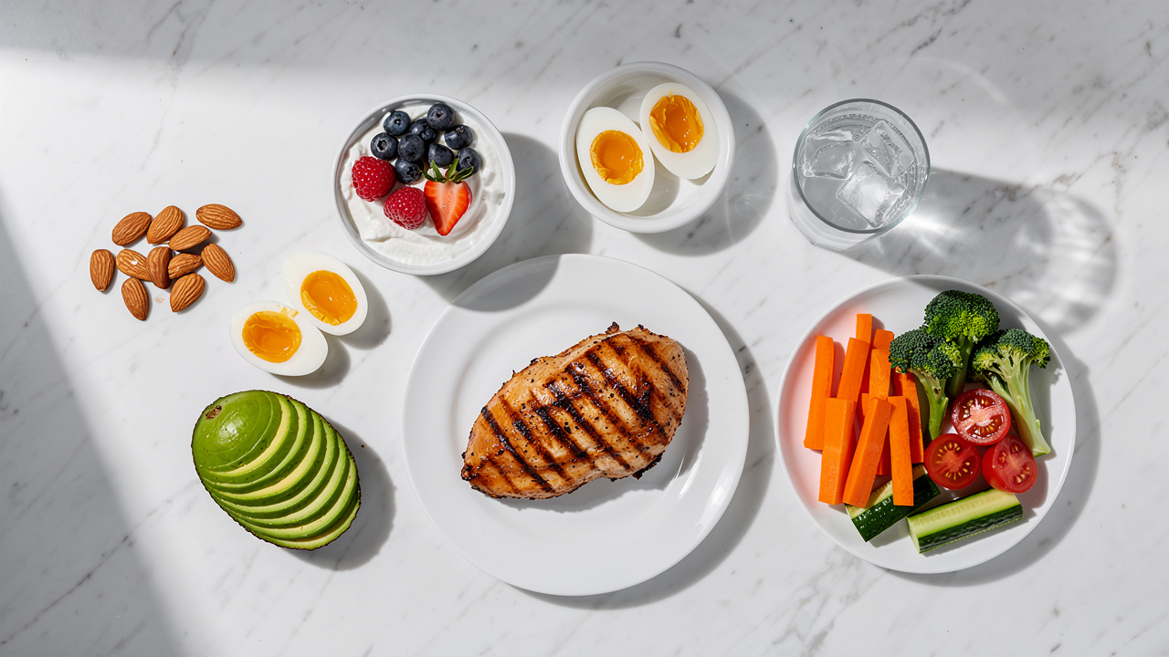 High protein balanced meal for fitness progress and recovery